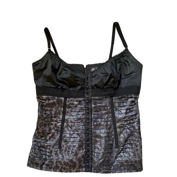 Dolce & Gabbana Tops - 🌟Dolce & Gabbana💎 Sz10 corset bustier black satin with metallic animal print